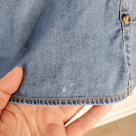 Denim button down short sleeve shirt 40 - Picture 7 of 7